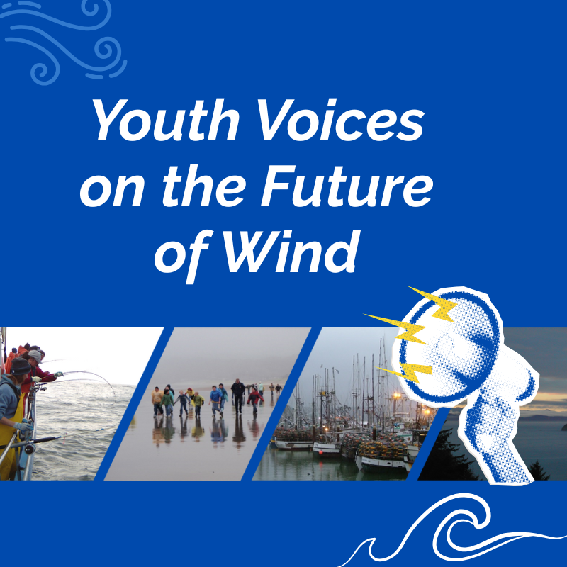 Youth Voices on the Future of Wind poster featuring images of the Oregon coast.