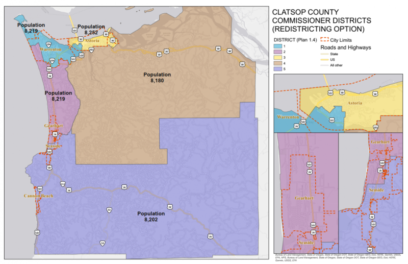 Clatsop County Commissioner Districts (Redistricting option)